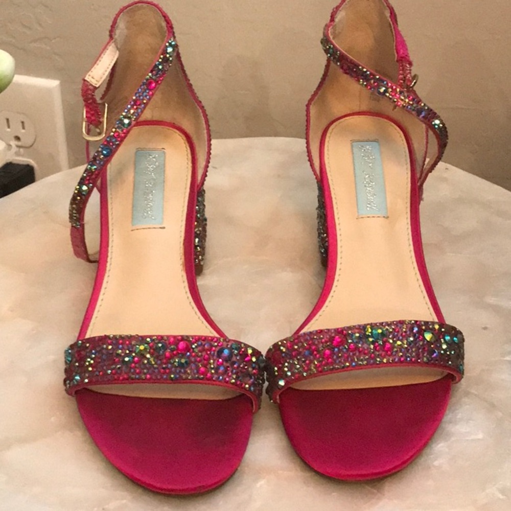 Betsey Johnson Pink Glitter Heels